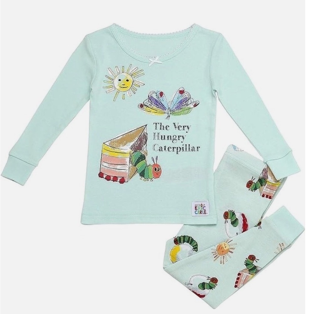 Eric Carle The Very Hungry Caterpillar girls toddler 5T Pajama set food cake